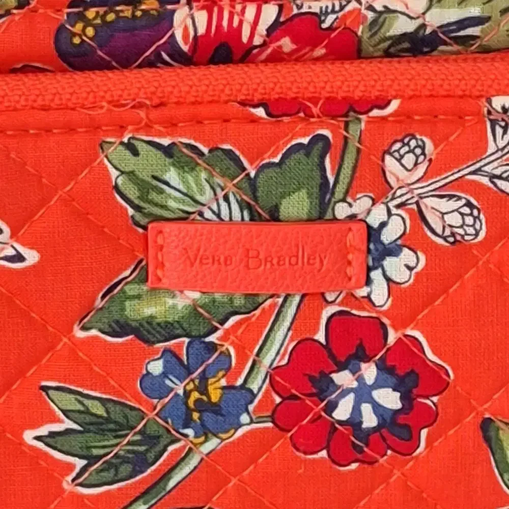 Vera Bradley RFID Iconic Deluxe All Together Crossbody Coral Floral - Picture 2 of 11
